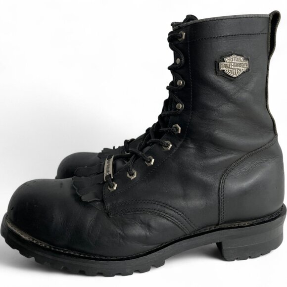 Harley Davidson Steel Toe Combat Leather Motorcycle Biker Work Boots Men's 14 - Picture 9 of 15